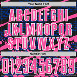 Custom Pink Royal Black-White Jamaica Brush Stroke Splatter Sublimation Soccer Uniform Jersey