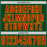 Custom Green Red-Gold Jamaica Vertical Stripes Paint Splatter Sublimation Soccer Uniform Jersey
