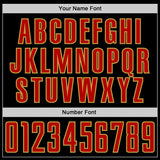 Custom Black Red-Old Gold Jamaica Vertical Stripes Paint Splatter Sublimation Soccer Uniform Jersey