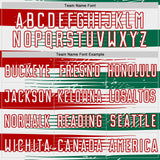 Custom Kelly Green White-Red Jamaica Stripes Paint Splatter Sublimation Soccer Uniform Jersey