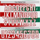 Custom Kelly Green White-Red Jamaica Stripes Paint Splatter Sublimation Soccer Uniform Jersey