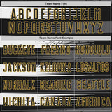 Custom Black White-Old Gold Jamaica Stripes Paint Splatter Sublimation Soccer Uniform Jersey