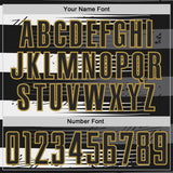 Custom Black White-Old Gold Jamaica Stripes Paint Splatter Sublimation Soccer Uniform Jersey