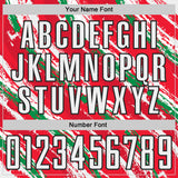 Custom Red White Green-Black Jamaica Brush Stroke Splatter Sublimation Soccer Uniform Jersey