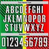 Custom Black White Red-Green Jamaica Stripes Sublimation Soccer Uniform Jersey