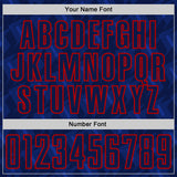 Custom Navy-Red Chevron Geometric Arrow Sublimation Soccer Uniform Jersey