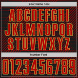 Custom Black Red-Old Gold Stripe Diagonal Grid Sublimation Soccer Uniform Jersey