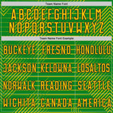 Custom Grass Green Yellow-Black Stripe Diagonal Grid Sublimation Soccer Uniform Jersey