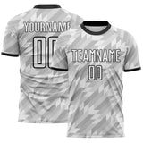 Custom White-Black Geometric Triangle Sublimation Soccer Uniform Jersey