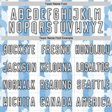 Custom White Light Blue-Black Stripe Abstract Camo Argentina Sublimation Soccer Uniform Jersey