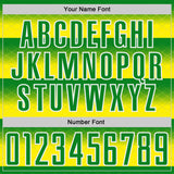 Custom Grass Green Light Yellow-White Stripe Diamond Grid Brazil Sublimation Soccer Uniform Jersey