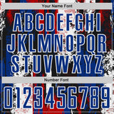Custom Black Royal Red-White USA Style Patriotic Splatter Sublimation Soccer Uniform Jersey