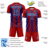 Custom Red Royal-White USA Style Patriotic Cracked Stripe Sublimation Soccer Uniform Jersey