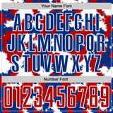 Custom Royal Red-White USA Style Patriotic Splash? Sublimation Soccer Uniform Jersey