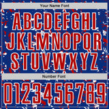 Custom Royal Red-White USA Style Patriotic Abstract Mosaic Confetti Sublimation Soccer Uniform Jersey
