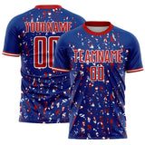 Custom Royal Red-White USA Style Patriotic Abstract Mosaic Confetti Sublimation Soccer Uniform Jersey