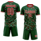 Custom Green Red-White USA Style Patriotic Abstract Mosaic Confetti Sublimation Soccer Uniform Jersey