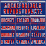 Custom Royal Red-White USA Style Patriotic Geometric Lines Sublimation Soccer Uniform Jersey