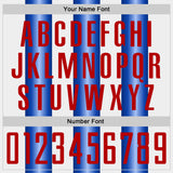 Custom White Red-Royal Gradient Vertical Stripe Argentina Style Sublimation Soccer Uniform Jersey