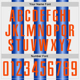 Custom White Orange-Royal Gradient Vertical Stripe Argentina Style Sublimation Soccer Uniform Jersey