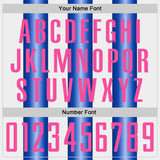 Custom White Pink-Royal Gradient Vertical Stripe Argentina Style Sublimation Soccer Uniform Jersey