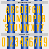 Custom White Gold-Royal Gradient Vertical Stripe Argentina Style Sublimation Soccer Uniform Jersey