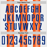 Custom White Royal-Orange Gradient Vertical Stripe Argentina Style Sublimation Soccer Uniform Jersey