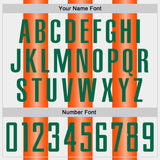 Custom White Kelly Green-Orange Gradient Vertical Stripe Argentina Style Sublimation Soccer Uniform Jersey
