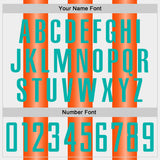 Custom White Aqua-Orange Gradient Vertical Stripe Argentina Style Sublimation Soccer Uniform Jersey