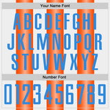 Custom White Powder Blue-Orange Gradient Vertical Stripe Argentina Style Sublimation Soccer Uniform Jersey