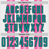 Custom White Teal Pink-Black Gradient Vertical Stripe Argentina Style Sublimation Soccer Uniform Jersey