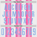 Custom White Light Blue-Pink Gradient Vertical Stripe Argentina Style Sublimation Soccer Uniform Jersey