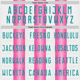 Custom White Teal-Pink Gradient Vertical Stripe Argentina Style Sublimation Soccer Uniform Jersey