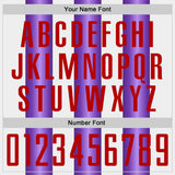 Custom White Red-Purple Gradient Vertical Stripe Argentina Style Sublimation Soccer Uniform Jersey
