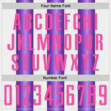 Custom White Pink-Purple Gradient Vertical Stripe Argentina Style Sublimation Soccer Uniform Jersey