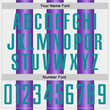 Custom White Teal-Purple Gradient Vertical Stripe Argentina Style Sublimation Soccer Uniform Jersey