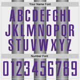 Custom White Purple-Steel Gray Gradient Vertical Stripe Argentina Style Sublimation Soccer Uniform Jersey