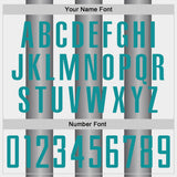 Custom White Teal-Steel Gray Gradient Vertical Stripe Argentina Style Sublimation Soccer Uniform Jersey