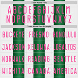 Custom White Pink-Green Gradient Vertical Stripe Argentina Style Sublimation Soccer Uniform Jersey