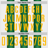 Custom White Gold-Green Gradient Vertical Stripe Argentina Style Sublimation Soccer Uniform Jersey
