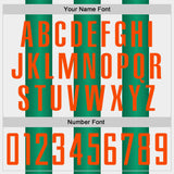Custom White Orange-Kelly Green Gradient Vertical Stripe Argentina Style Sublimation Soccer Uniform Jersey