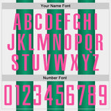 Custom White Pink-Kelly Green Gradient Vertical Stripe Argentina Style Sublimation Soccer Uniform Jersey