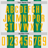 Custom White Gold-Kelly Green Gradient Vertical Stripe Argentina Style Sublimation Soccer Uniform Jersey