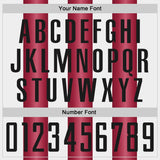 Custom White Black-Crimson Gradient Vertical Stripe Argentina Style Sublimation Soccer Uniform Jersey