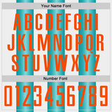 Custom White Orange-Teal Gradient Vertical Stripe Argentina Style Sublimation Soccer Uniform Jersey