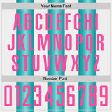Custom White Pink-Teal Gradient Vertical Stripe Argentina Style Sublimation Soccer Uniform Jersey