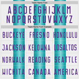 Custom White Purple-Teal Gradient Vertical Stripe Argentina Style Sublimation Soccer Uniform Jersey