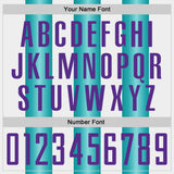 Custom White Purple-Teal Gradient Vertical Stripe Argentina Style Sublimation Soccer Uniform Jersey