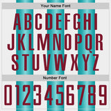 Custom White Crimson-Teal Gradient Vertical Stripe Argentina Style Sublimation Soccer Uniform Jersey
