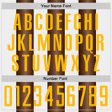 Custom White Gold-Brown Gradient Vertical Stripe Argentina Style Sublimation Soccer Uniform Jersey